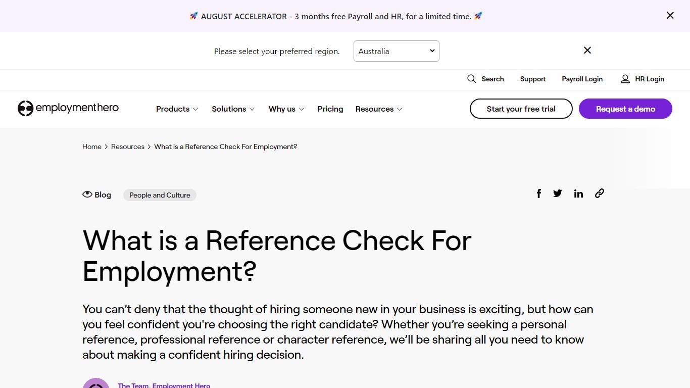 What is a Reference Check For Employment? | Employment Hero - Australia